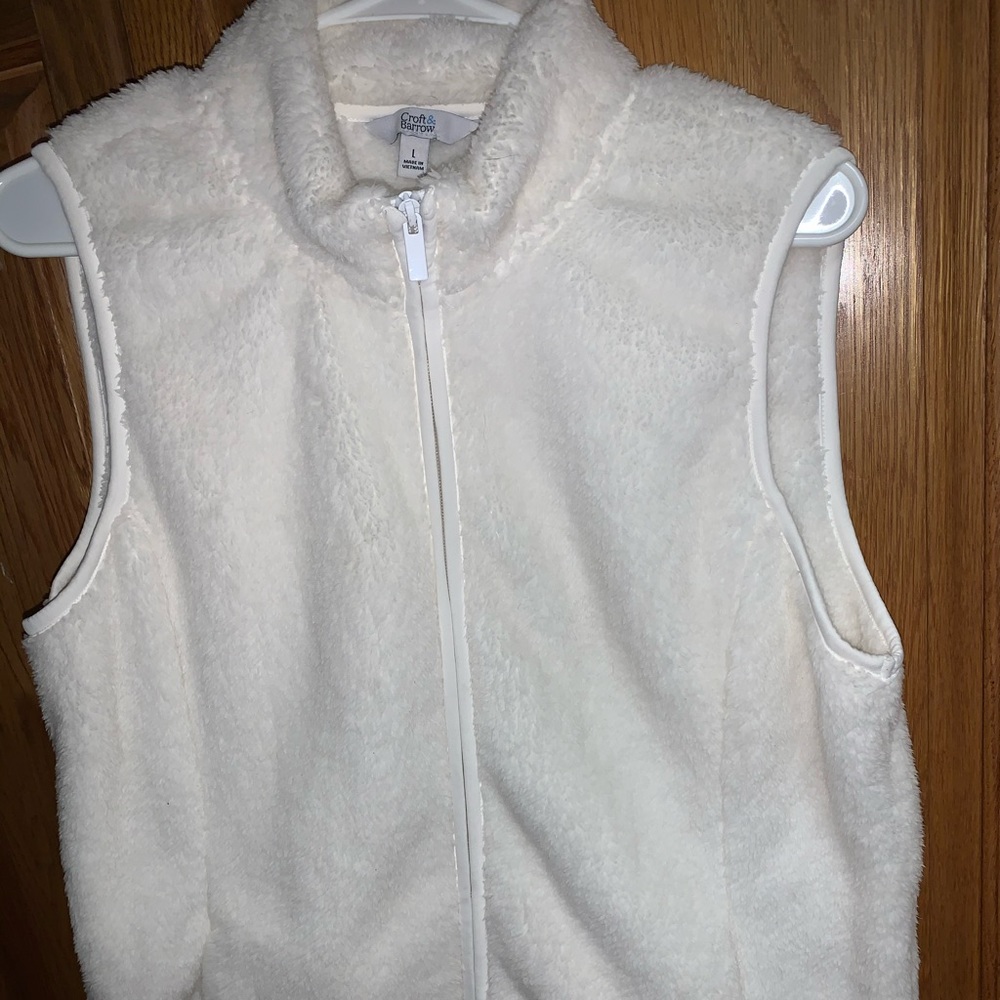 White Fluffy Vest